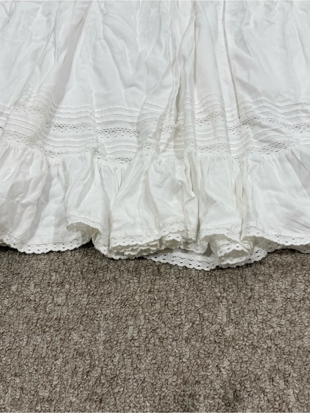 NWT American Eagle Outfitters White Tiered Maxi Skirt Size XL